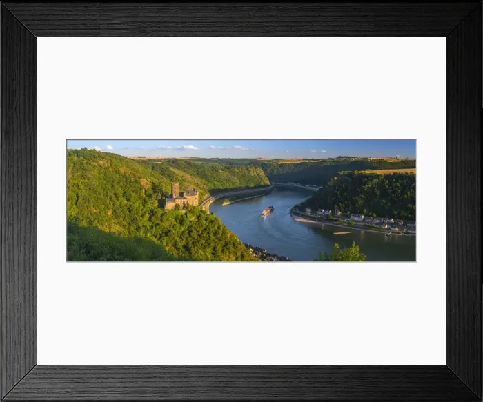 Framed Print : Germany, Rhineland Palatinate, River Rhine, Sankt Goarshausen, Burg Katz and River Rhine