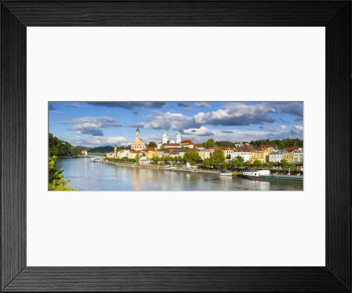 Framed Print : Elevated view towards the picturesque city of Passau, Passau, Lower Bavaria, Bavaria Framed Print : Elevated view towards the picturesque city of Passau, Passau, Lower Bavaria, Bavaria