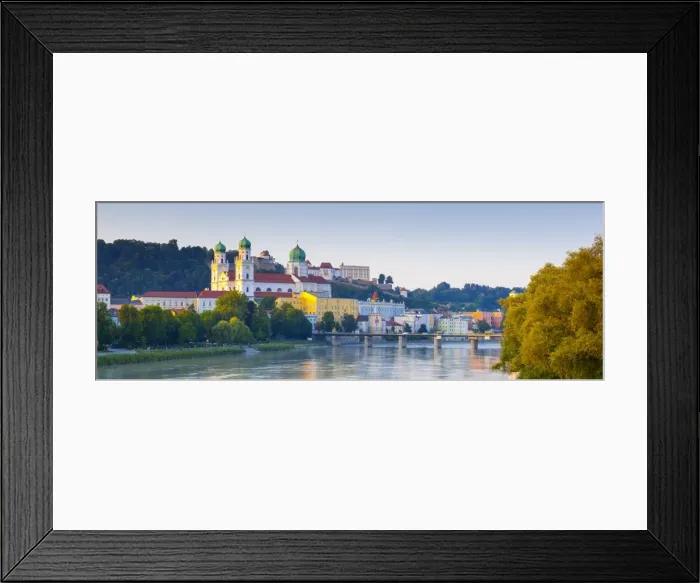 Framed Print : St. Stephans Cathedral & Veste Oberhaus fortress illuminated at sunset, Passau, Lower Bavaria Framed Print : St. Stephans Cathedral & Veste Oberhaus fortress illuminated at sunset, Passau, Lower Bavaria