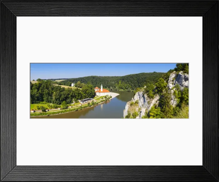 Framed Print : Elevated view over Weltenburg Abbey & The River Danube, Lower Bavaria, Bavaria, Germany Framed Print : Elevated view over Weltenburg Abbey & The River Danube, Lower Bavaria, Bavaria, Germany