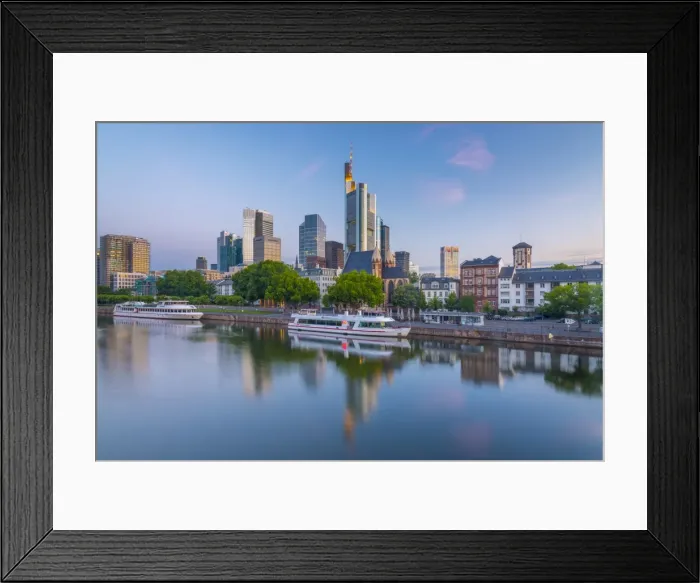 Framed Print : Germany, Hessen, Frankfurt Am Main, City Skyline across River Main Framed Print : Germany, Hessen, Frankfurt Am Main, City Skyline across River Main