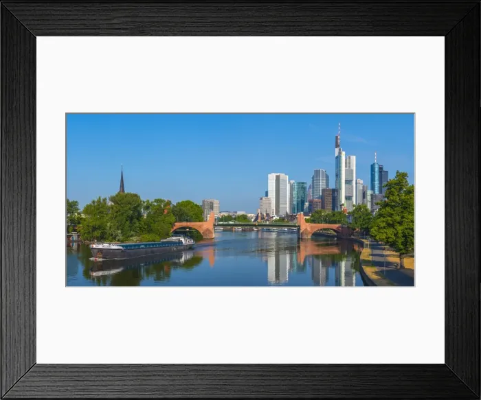 Framed Print : Germany, Hessen, Frankfurt Am Main, City Skyline across River Main Framed Print : Germany, Hessen, Frankfurt Am Main, City Skyline across River Main