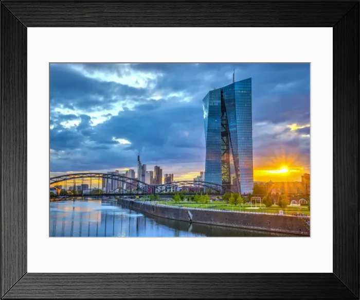 Framed Print : Germany, Hessen, Frankfurt Am Main, Ostend, River Main, New European Central Bank Building Framed Print : Germany, Hessen, Frankfurt Am Main, Ostend, River Main, New European Central Bank Building
