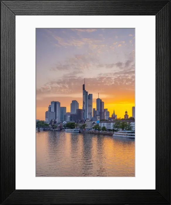 Framed Print : Germany, Hessen, Frankfurt Am Main, City Skyline across River Main Framed Print : Germany, Hessen, Frankfurt Am Main, City Skyline across River Main