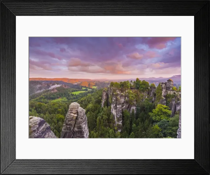 Framed Print : Bastei Bridge, Bastei, Saxon Switzerland National Park, Saxony, Germany