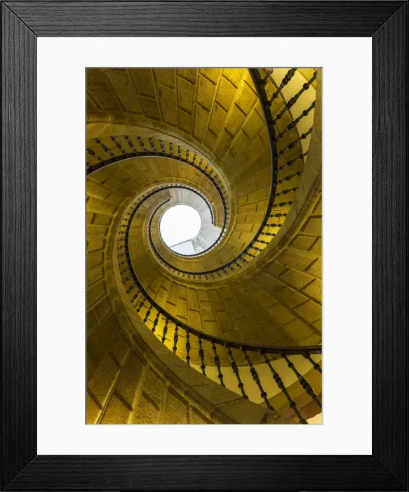Framed Print : Triple spiral staircase of floating stairs Framed Print : Triple spiral staircase of floating stairs