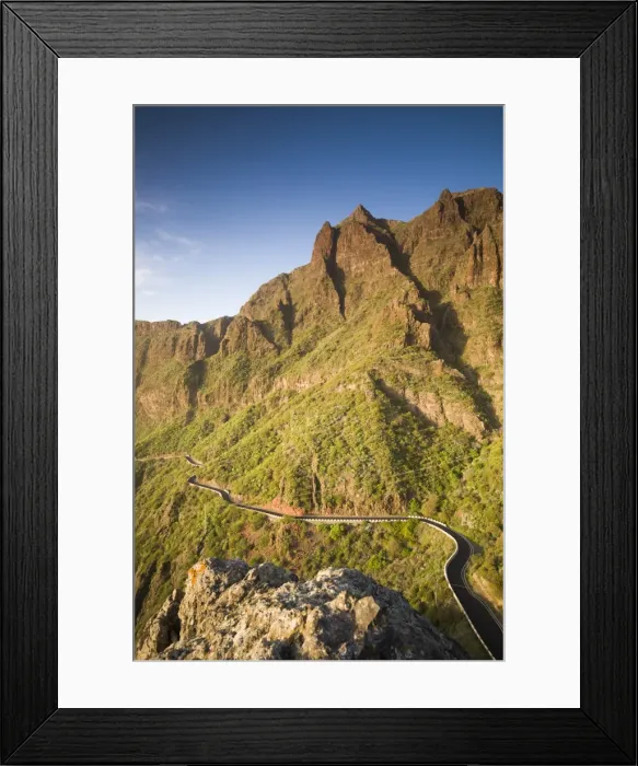 Framed Print : Spain, Canary Islands, Tenerife, Masca, elevated view of the mountain road Framed Print : Spain, Canary Islands, Tenerife, Masca, elevated view of the mountain road