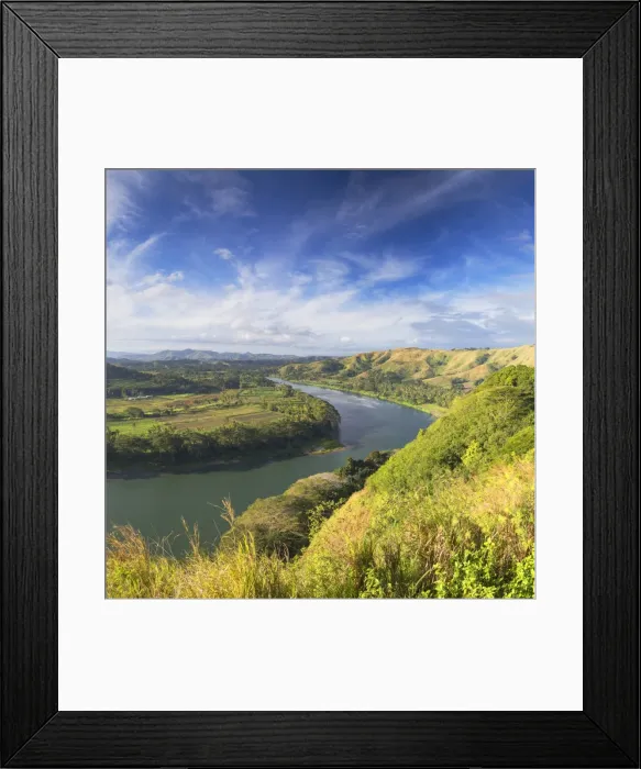 Framed Print : View of Sigatoka River, Sigatoka, Viti Levu, Fiji Framed Print : View of Sigatoka River, Sigatoka, Viti Levu, Fiji
