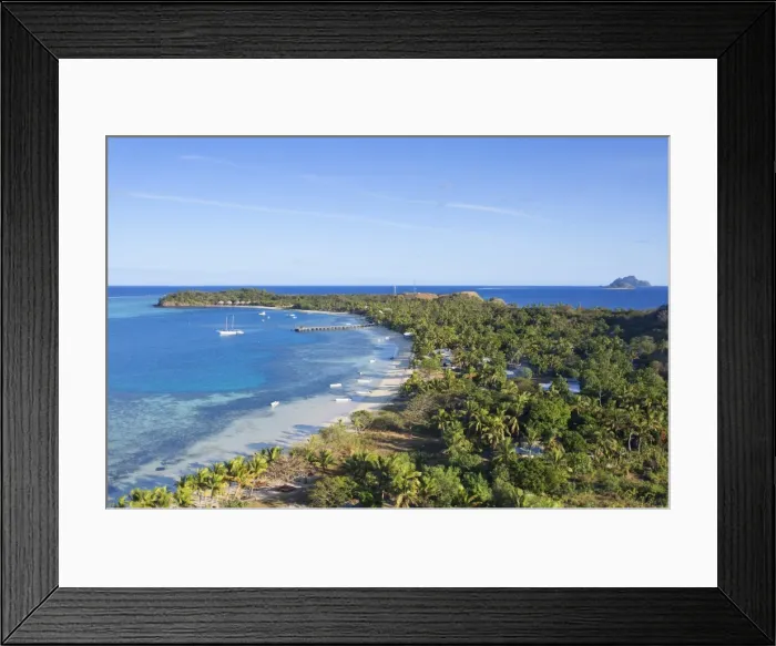 Framed Print : View of Mana Island, Mamanuca Islands, Fiji
