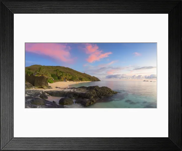 Framed Print : Octopus Resort and Waya Island at sunset, Yasawa Islands, Fiji Framed Print : Octopus Resort and Waya Island at sunset, Yasawa Islands, Fiji