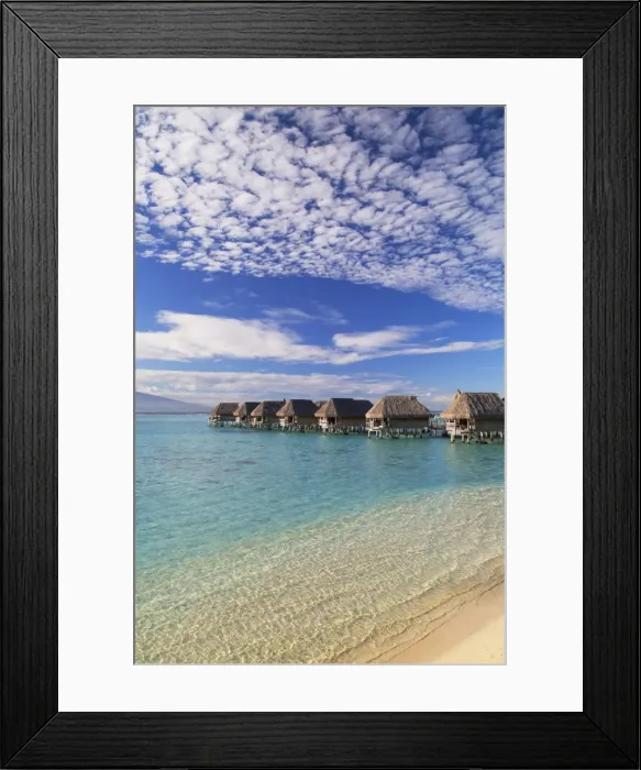 Framed Print : Overwater bungalows of Sofitel Hotel, Moorea, Society Islands, French Polynesia (PR) Framed Print : Overwater bungalows of Sofitel Hotel, Moorea, Society Islands, French Polynesia (PR)