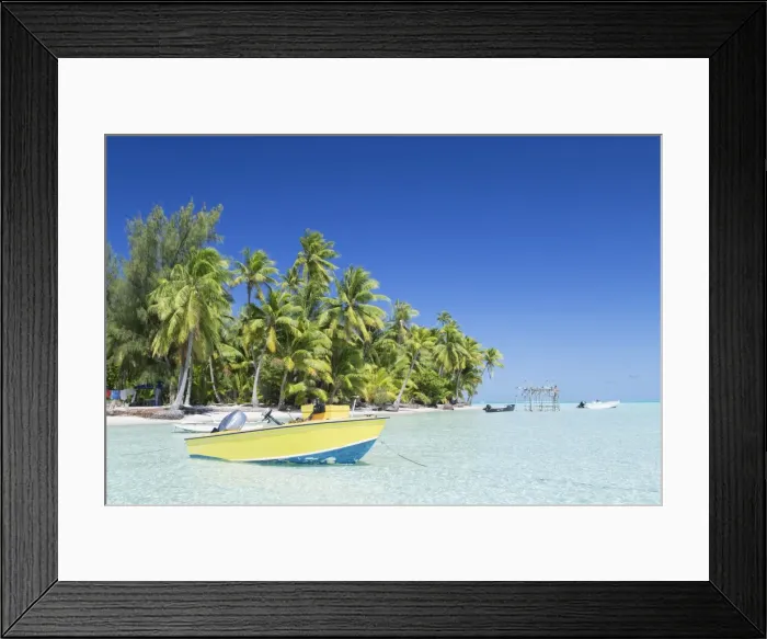 Framed Print : Motu Pit Aau, Bora Bora, Society Islands, French Polynesia