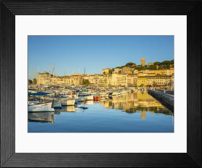 Framed Print : Le Vieux Port, Cannes, Alpes-Maritimes, Provence-Alpes-Cote D Azur, French Riviera
