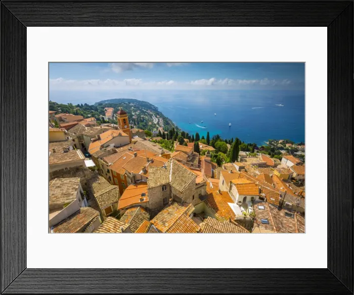 Framed Print : Roquebrune-Cap-Martin, Alpes-Maritimes, Provence-Alpes-Cote D Azur, French Riviera
