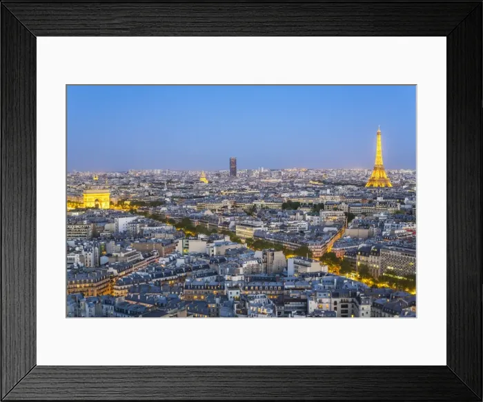 Framed Print : City, Arc de Triomphe and the Eiffel Tower, viewed over rooftops, Paris, France, Europe Framed Print : City, Arc de Triomphe and the Eiffel Tower, viewed over rooftops, Paris, France, Europe
