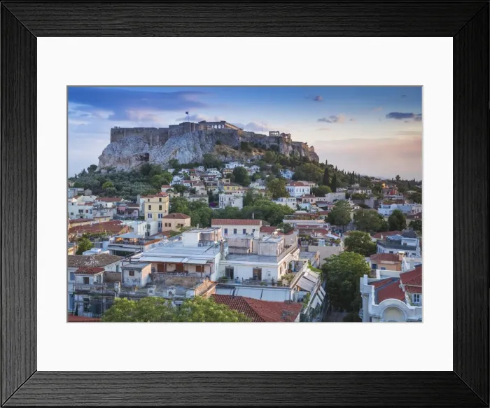 Framed Print : Greece, Attica, Athens, View of Plaka and The Acropolis Framed Print : Greece, Attica, Athens, View of Plaka and The Acropolis
