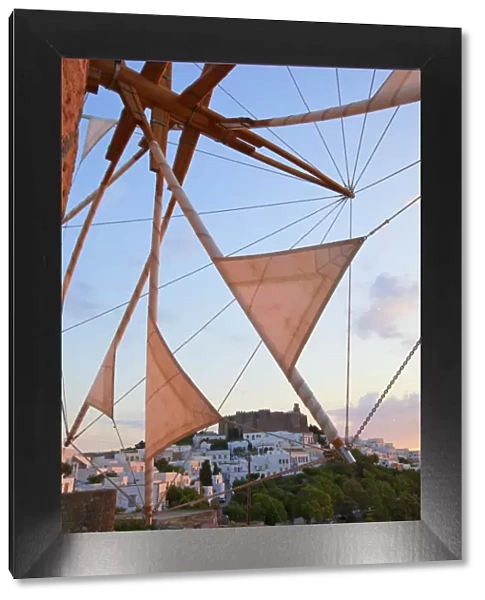 Windmills Of Chora, Patmos, Dodecanese, Greek Islands, Greece, Europe