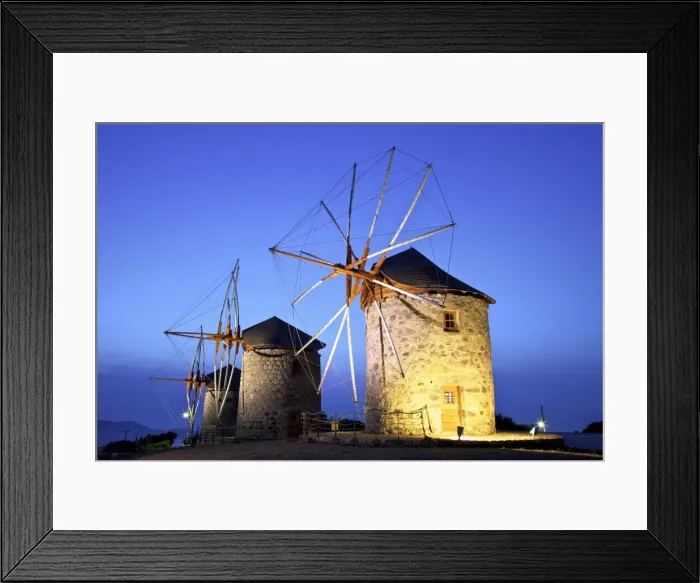 Framed Print : Illuminated Windmills Of Chora, Patmos, Dodecanese, Greek Islands, Greece, Europe Framed Print : Illuminated Windmills Of Chora, Patmos, Dodecanese, Greek Islands, Greece, Europe