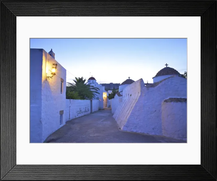 Framed Print : Churches At Dusk With The Monastery Of St. John In The Background, Patmos, Dodecanese Framed Print : Churches At Dusk With The Monastery Of St. John In The Background, Patmos, Dodecanese
