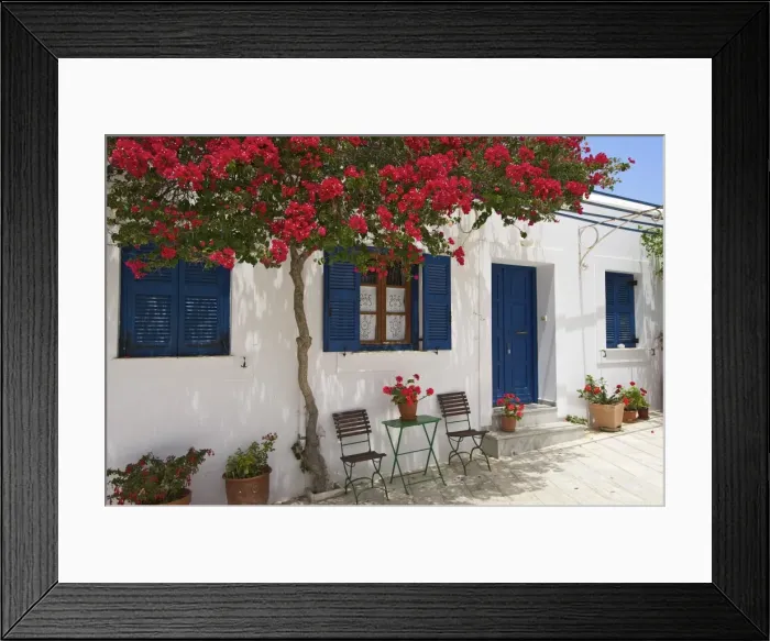 Framed Print : Tavern in Lefkes, Paros Island, Cyclades, Greece Framed Print : Tavern in Lefkes, Paros Island, Cyclades, Greece