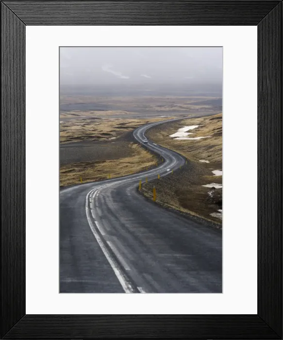 Framed Print : Iceland. Bending road Framed Print : Iceland. Bending road