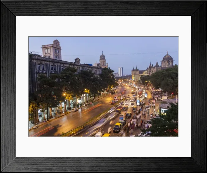 Framed Print : Chhatrapati Shivaji Terminus train station (previously named Victoria Terminus) and central Mumbai Framed Print : Chhatrapati Shivaji Terminus train station (previously named Victoria Terminus) and central Mumbai