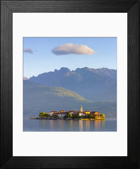 Framed Print : The idyllic Isola dei Pescatori (Fishermens Islands) illuminated at sunrise, Borromean Islands Framed Print : The idyllic Isola dei Pescatori (Fishermens Islands) illuminated at sunrise, Borromean Islands