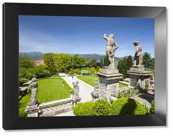 The wonderfully ornate Baroque gardens of the Teatro Massimo, Isola Bella, Lake Maggiore