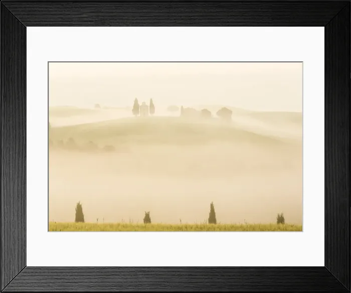 Framed Print : Early morning mist, Cappella di Vitaleta, Chapel, Val d Orcia, Tuscany, Italy Framed Print : Early morning mist, Cappella di Vitaleta, Chapel, Val d Orcia, Tuscany, Italy