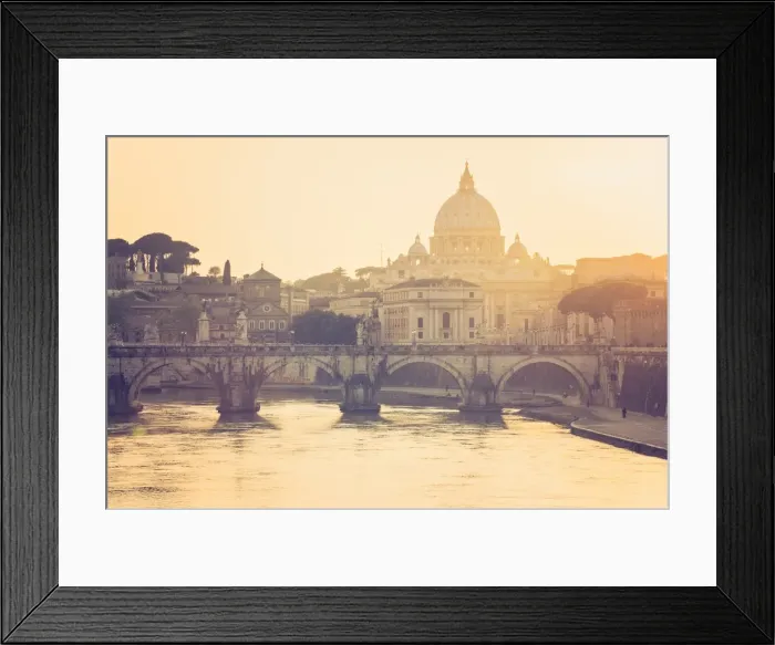 Framed Print : Rome, Lazio, Italy. St Angel bridge at sunset Framed Print : Rome, Lazio, Italy. St Angel bridge at sunset