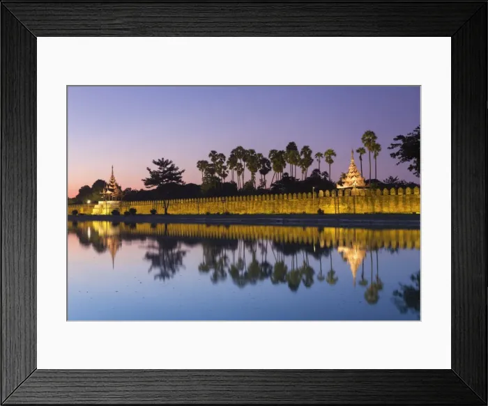 Framed Print : Myanmar (Burma), Mandalay, Moat and city fortress walls Framed Print : Myanmar (Burma), Mandalay, Moat and city fortress walls
