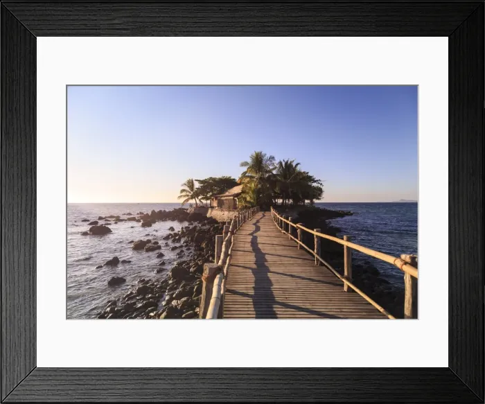 Framed Print : Myanmar (Burma), Rakhine State, Ngapali Beach, Restaurant or little islet Framed Print : Myanmar (Burma), Rakhine State, Ngapali Beach, Restaurant or little islet
