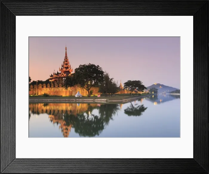Framed Print : Myanmar (Burma), Mandalay, Moat and city fortress walls Framed Print : Myanmar (Burma), Mandalay, Moat and city fortress walls