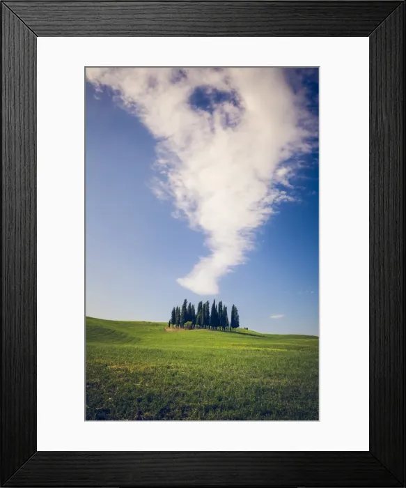 Framed Print : Orcia Valley, Tuscany, Italy. Iconic cypresses under a cloud Framed Print : Orcia Valley, Tuscany, Italy. Iconic cypresses under a cloud