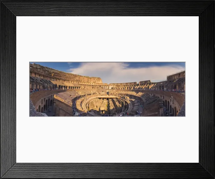 Framed Print : Rome, Lazio, Italy. Inside the colosseum at sunset