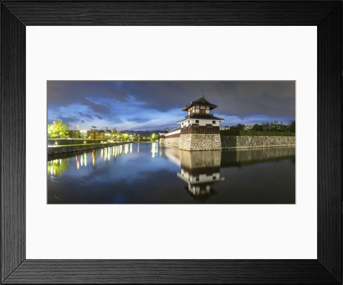 Framed Print : Hiroshima castle at dusk, Hiroshima, Hiroshima Prefecture, Japan Framed Print : Hiroshima castle at dusk, Hiroshima, Hiroshima Prefecture, Japan