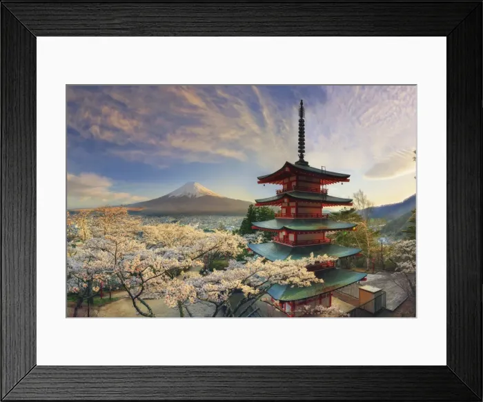Framed Print : Japan, Yamanashi Prefecture, Fuji-Yoshida, Chureito Pagoda, Mt Fuji and Cherry Blossoms Framed Print : Japan, Yamanashi Prefecture, Fuji-Yoshida, Chureito Pagoda, Mt Fuji and Cherry Blossoms