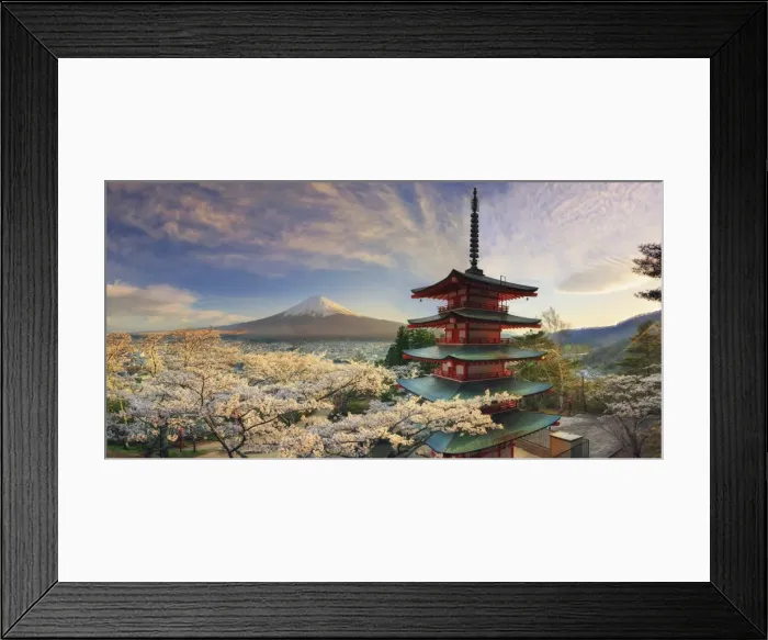 Framed Print : Japan, Yamanashi Prefecture, Fuji-Yoshida, Chureito Pagoda, Mt Fuji and Cherry Blossoms Framed Print : Japan, Yamanashi Prefecture, Fuji-Yoshida, Chureito Pagoda, Mt Fuji and Cherry Blossoms