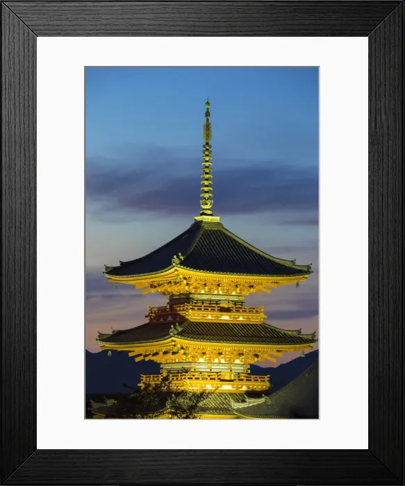 Framed Print : Japan, Kyoto, Higashiyama District, Kiyomizu-dera Temple, Three-storied Pagoda Framed Print : Japan, Kyoto, Higashiyama District, Kiyomizu-dera Temple, Three-storied Pagoda