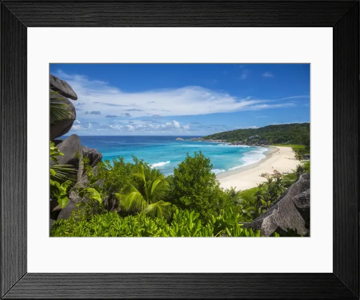 Framed Print : Grand Anse beach, La Digue, Seychelles Framed Print : Grand Anse beach, La Digue, Seychelles