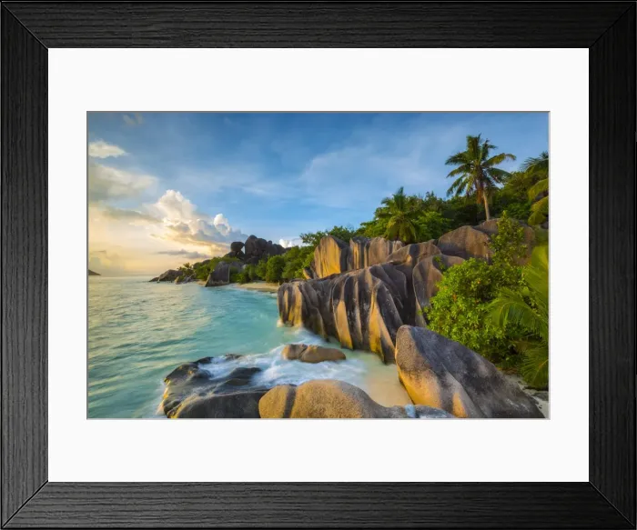 Framed Print : Anse Source d Argent beach, La Digue, Seychelles Framed Print : Anse Source d Argent beach, La Digue, Seychelles