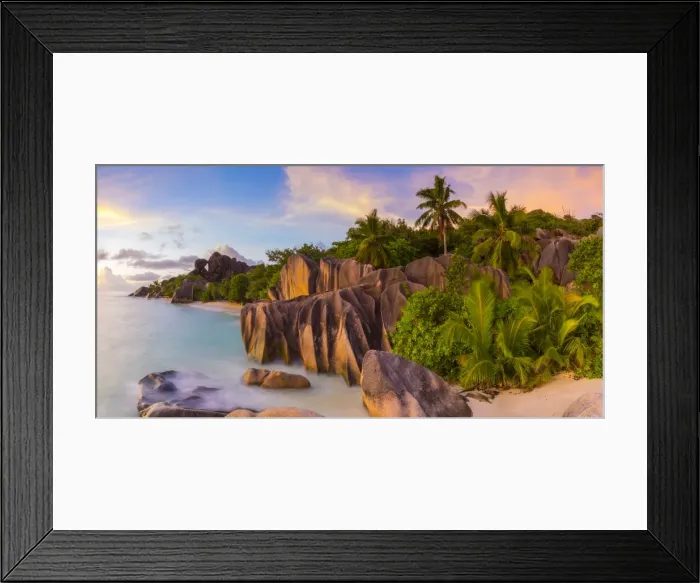 Framed Print : Anse Source d Argent beach, La Digue, Seychelles