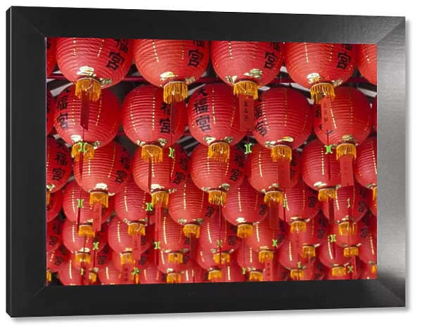 Singapore, Chinatown, Thian Hock Keng Temple, Chinese red lanterns