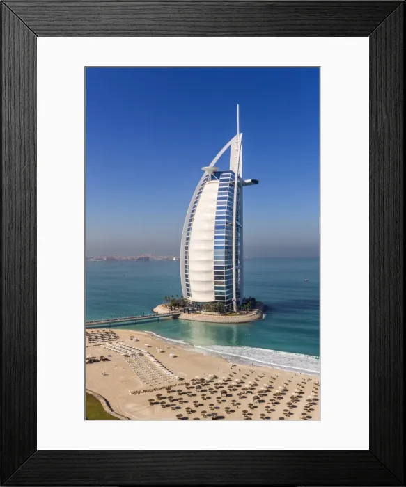 Framed Print : Jumeirah Beach, Burj Al Arab Hotel, Dubai, United Arab Emirates, Middle East