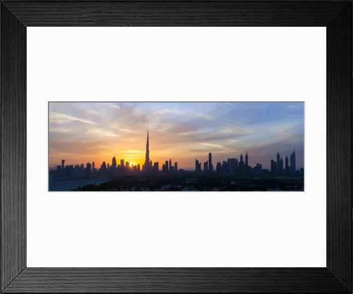 Framed Print : United Arab Emirates, Dubai, elevated view of the new Dubai skyline, the Burj Khalifa Framed Print : United Arab Emirates, Dubai, elevated view of the new Dubai skyline, the Burj Khalifa