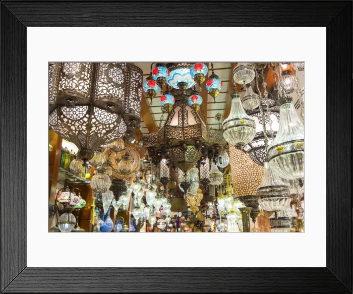 Framed Print : Lights in store, Dubai Mall, Dubai, United Arab Emirates, UAE