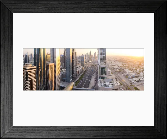 Framed Print : Elevated view over Downtown & Sheikh Zayed Road looking towards the Burj Kalifa, Dubai, United Arab Emirates, UAE Framed Print : Elevated view over Downtown & Sheikh Zayed Road looking towards the Burj Kalifa, Dubai, United Arab Emirates, UAE