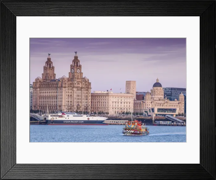 Framed Print : United Kingdom, England, Merseyside, Liverpool, Mersey ferry and Liverpool skyline Framed Print : United Kingdom, England, Merseyside, Liverpool, Mersey ferry and Liverpool skyline
