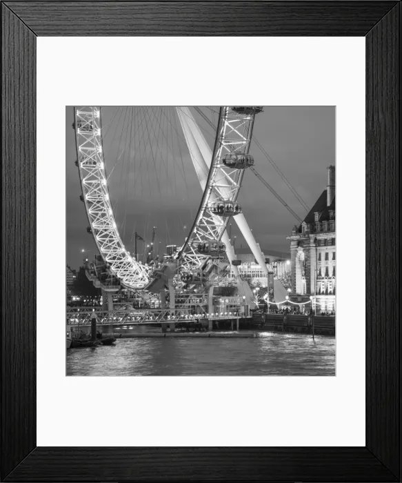 Framed Print : London Eye (Millennium Wheel) and former County Hall, South Bank, London, England Framed Print : London Eye (Millennium Wheel) and former County Hall, South Bank, London, England