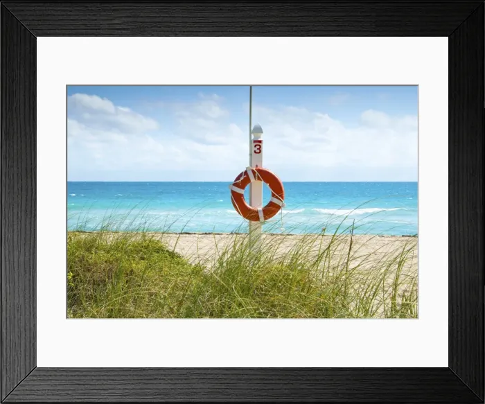 Framed Print : Florida, Surfside, Miami Beach, North Miami Beach, Lifeguard Buoy Framed Print : Florida, Surfside, Miami Beach, North Miami Beach, Lifeguard Buoy